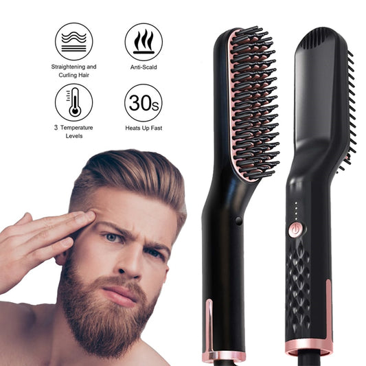 Hair and Beard Straightener Brush